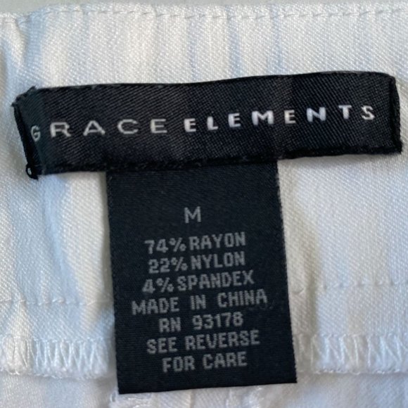 Grace Elements Womens White Stretch Contour Waist Pull On Pants Size M - Picture 3 of 8